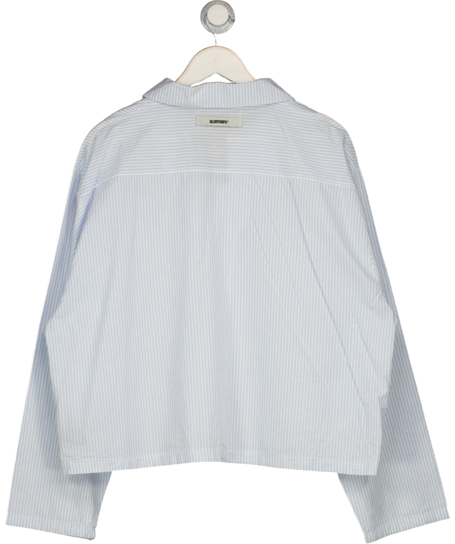 GLORYDAYS White / Blue Stripe One Button Shirt UK L