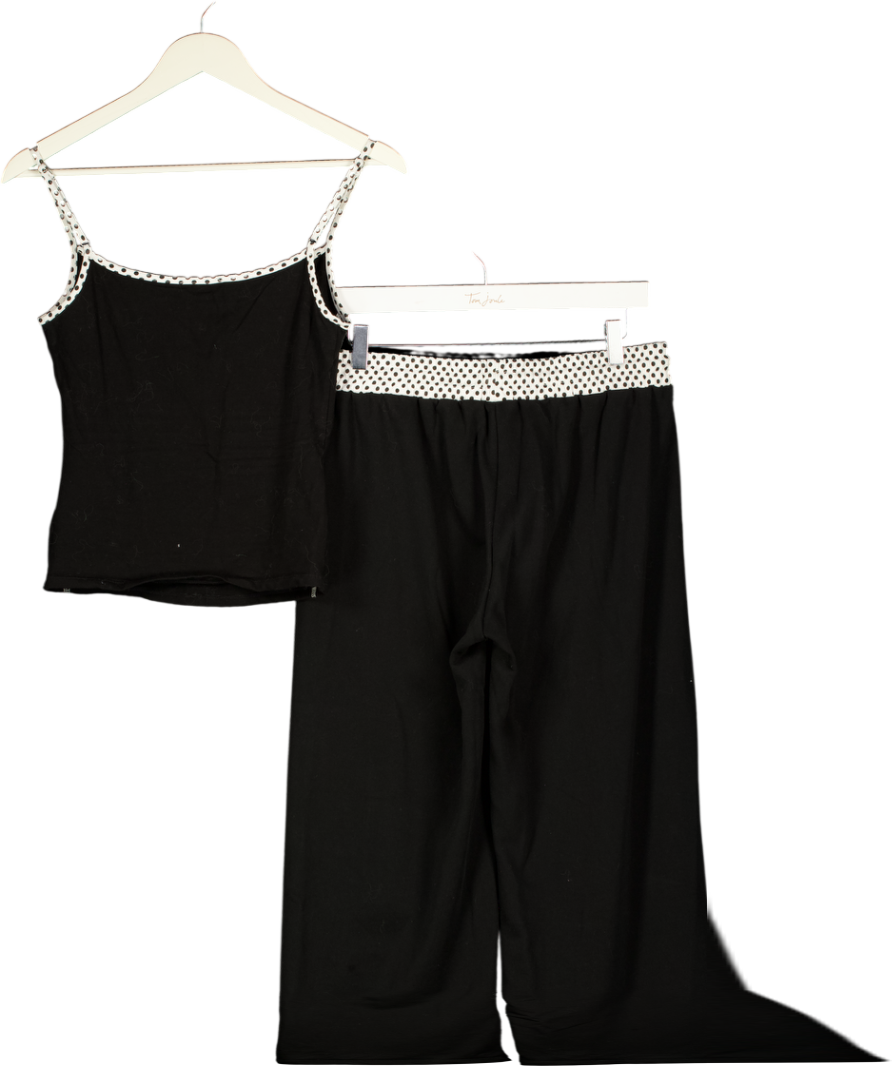 WHITE FOX Black 2=piece Pure Attraction Vest Top & Jogger Set UK M