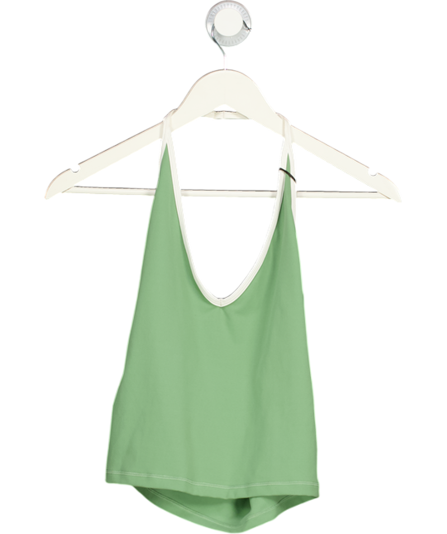 Bo + Tee Green Define Luxe Halterneck Tank Top UK M