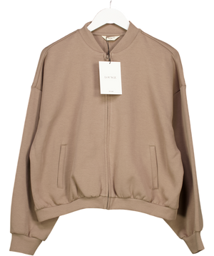 Lounge Underwear Beige Neoprene Bomber Jacket UK M