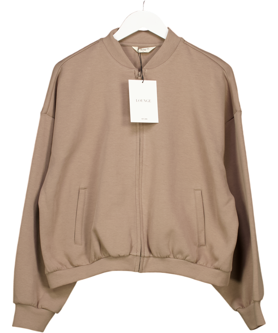 Lounge Underwear Beige Neoprene Bomber Jacket UK M