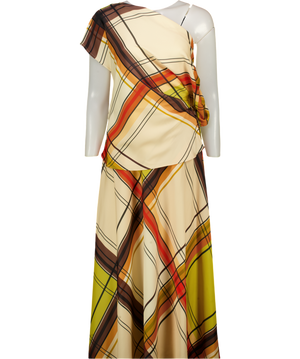 RIVER ISLAND Multicoloured 2-piece Check Maxi Skirt And Top Set UK 8