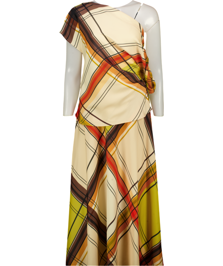 RIVER ISLAND Multicoloured 2-piece Check Maxi Skirt And Top Set UK 8