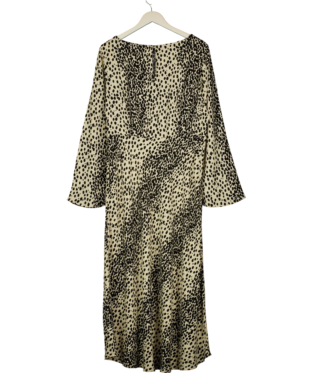 M&S Cream Animal Print Midaxi Tea Dress UK 18