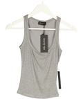 WHITE FOX Filled With Life Ribbed Tank Grey Marle UK XS
