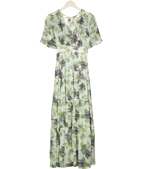 BYTIMO Pale Blue Lilac Floral Print Maxi Dress UK 8