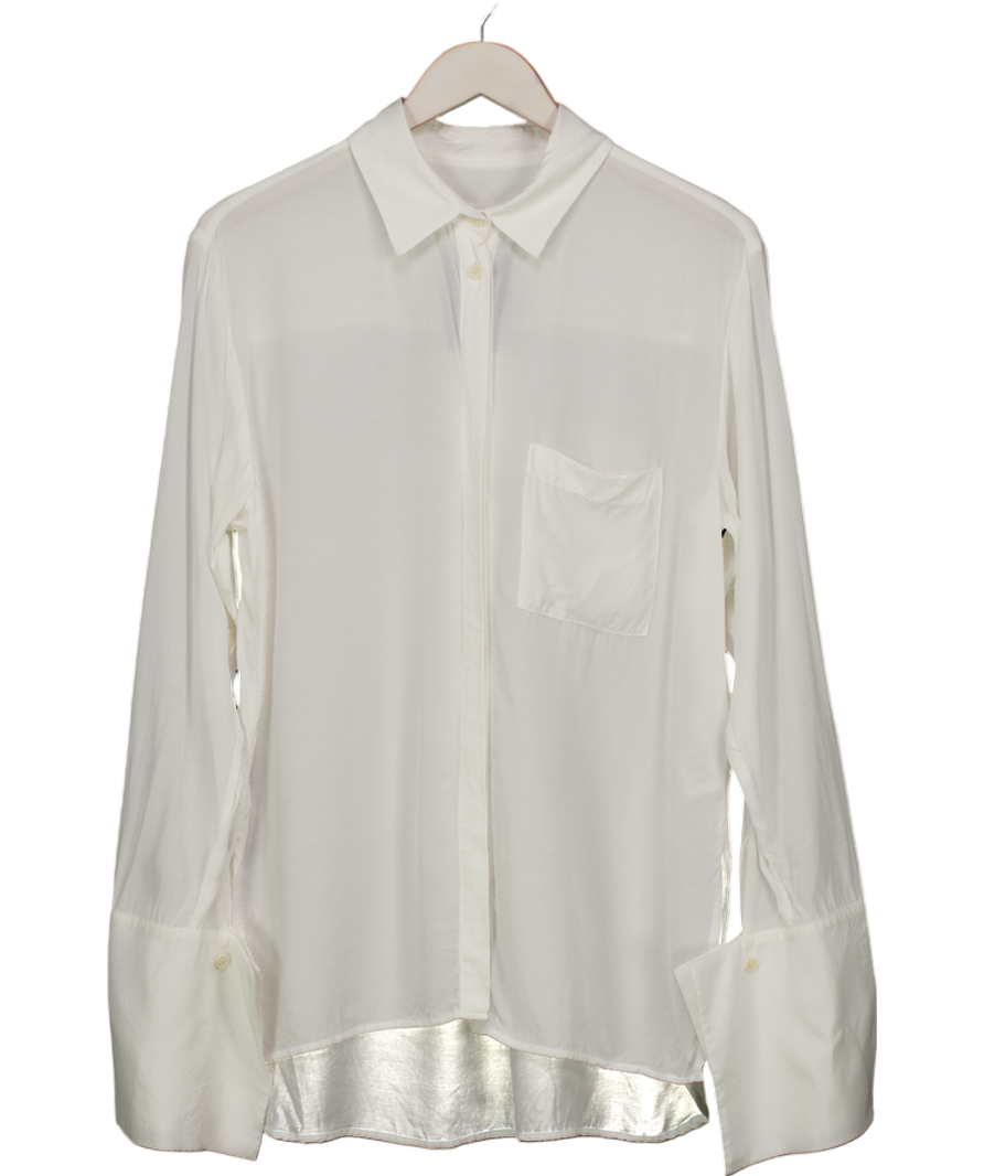 NINETY PERCENT Classic White Cupro Shirt UK M
