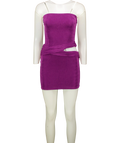 Oh Polly Purple Cut-out Bandeau Mini Dress UK S
