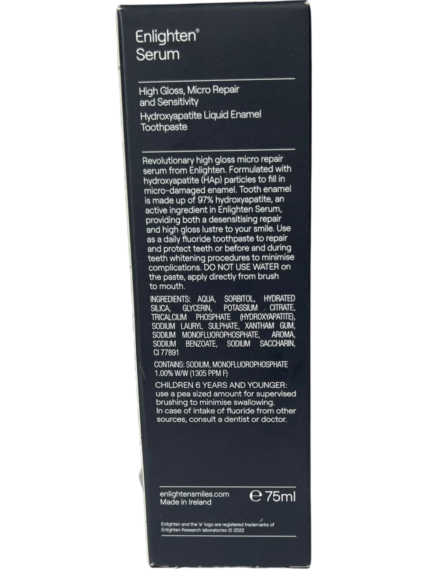 Enlighten Serum Hydroxyapatite Liquid Enamel Toothpaste 75ml