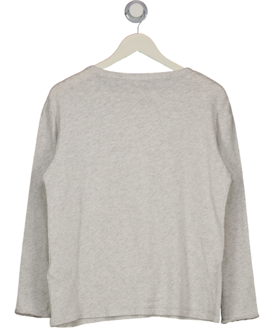 AMERICAN VINTAGE Light Grey Long Sleeve Henley Sonoma T-shirt UK M