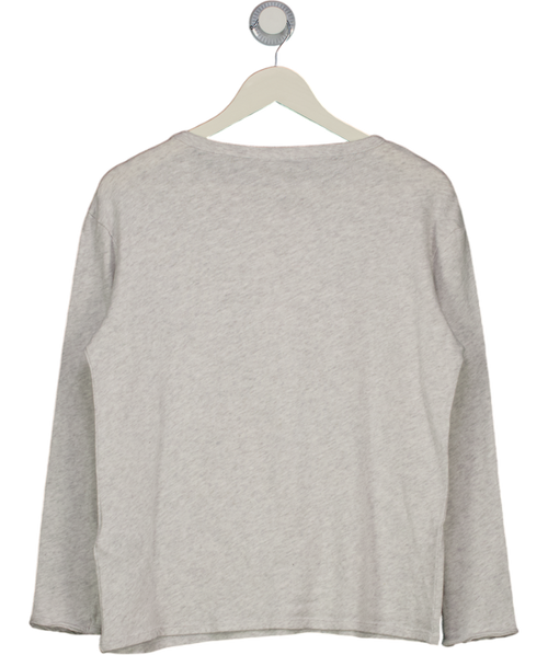 AMERICAN VINTAGE Light Grey Long Sleeve Henley Sonoma T-shirt UK M