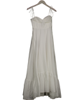 ZARA Zw Collection Long Ruffled Poplin Dress White UK S