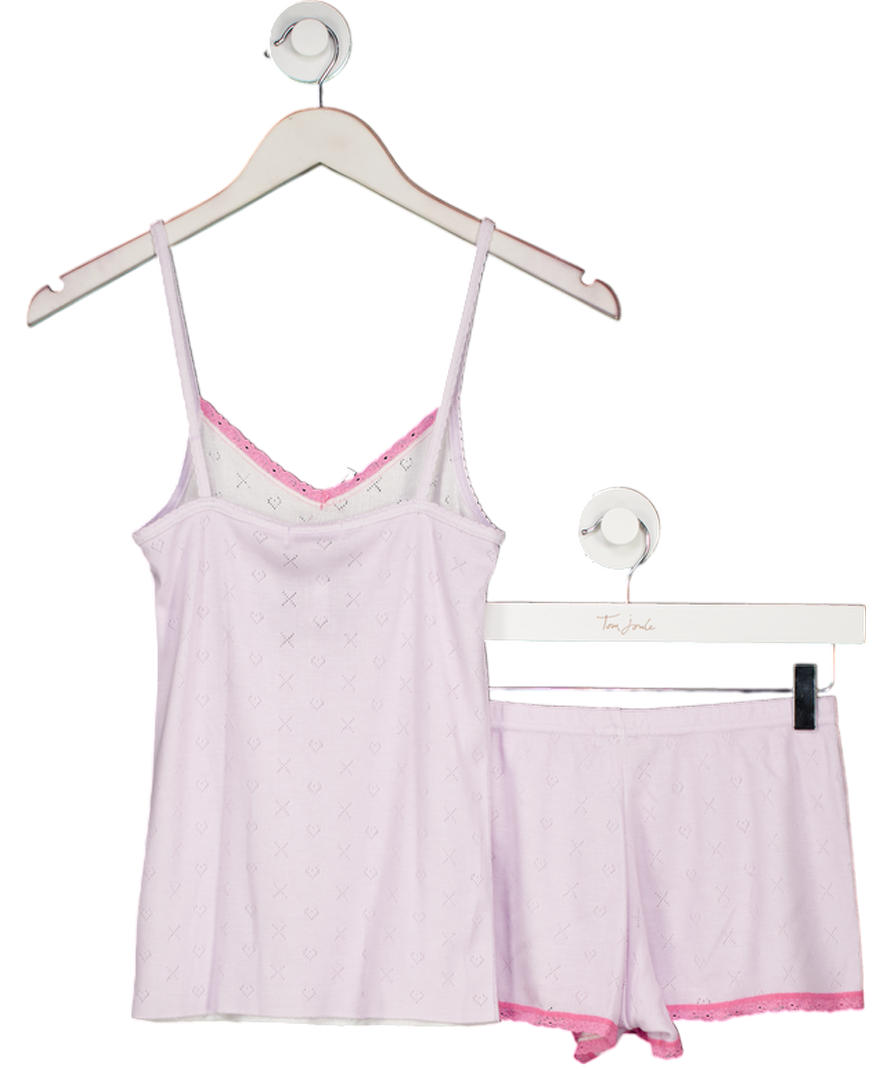 polkadot england Purple Patti Cami And Short Set - Lilac Hearts-x Pointelle UK S