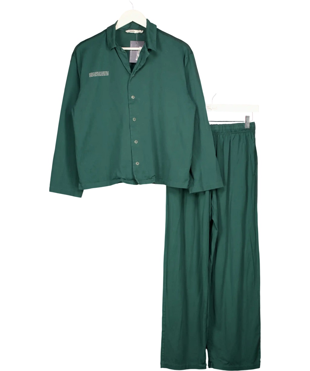 PANGAIA Green Long-sleeve Organic Cotton Button-up UK XS