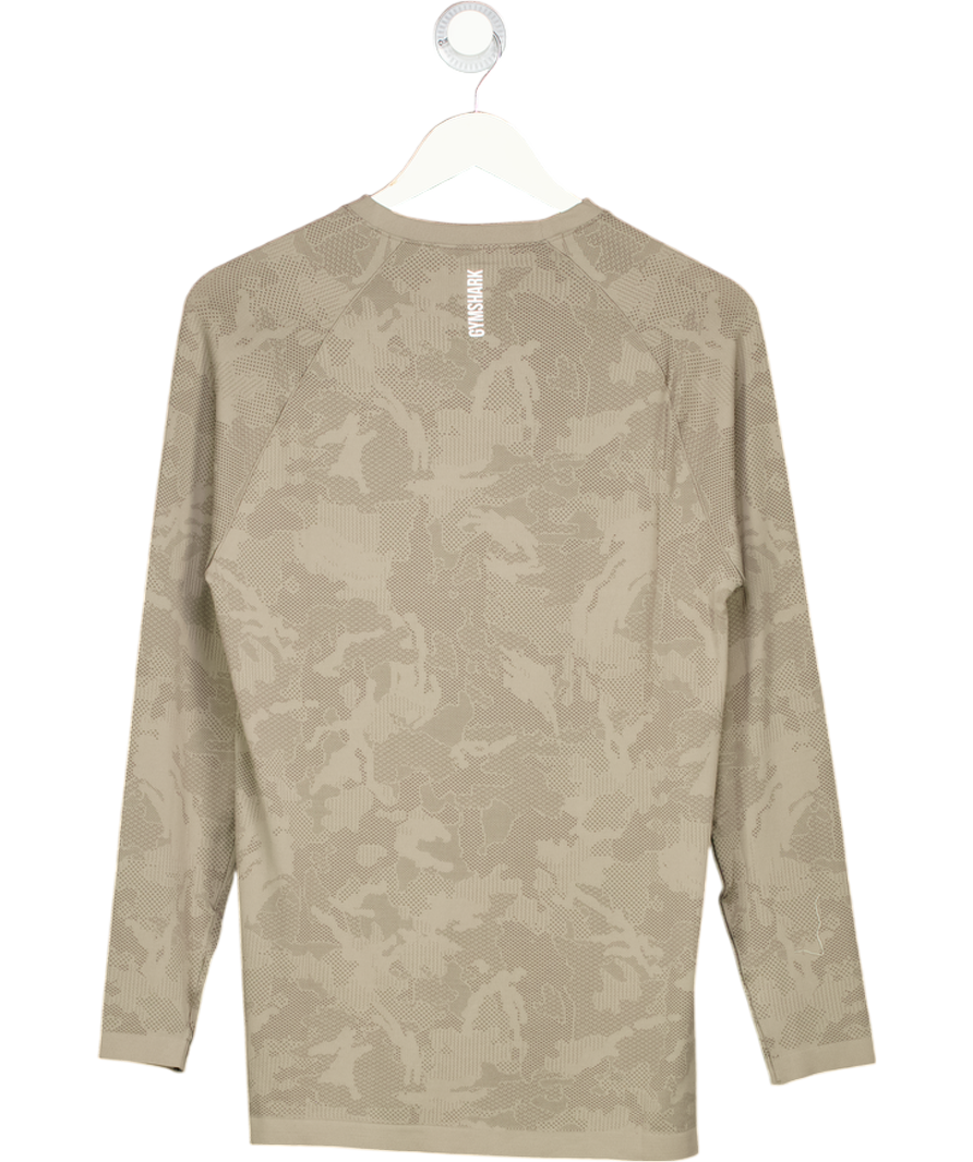 gymshark Green Geo Seamless Long Sleeve T-shirt UK M