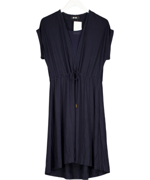 ME + EM Blue Navy Blue drawstring Summer Dress UK 12