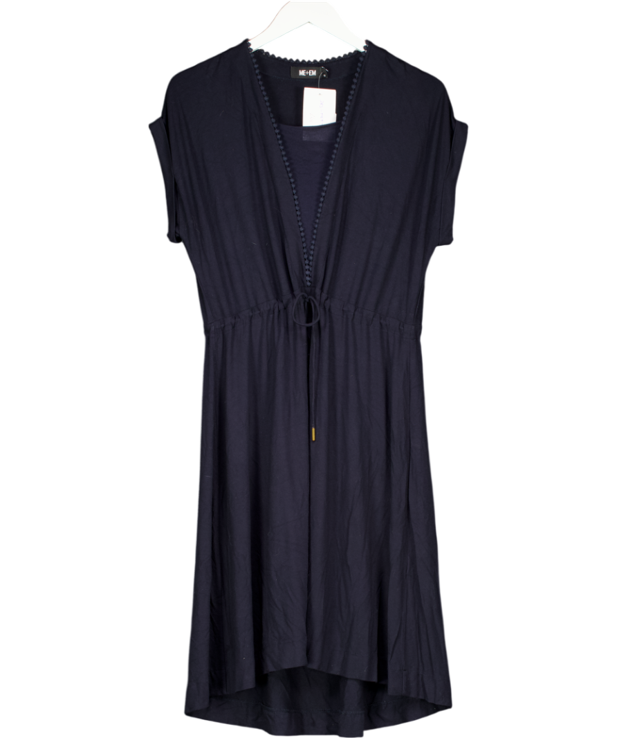 ME + EM Blue Navy Bluedrawstring Summer Dress UK 12