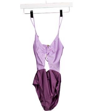 TULAROSA Purple Cut Out One Piece Swimsuit UK XS