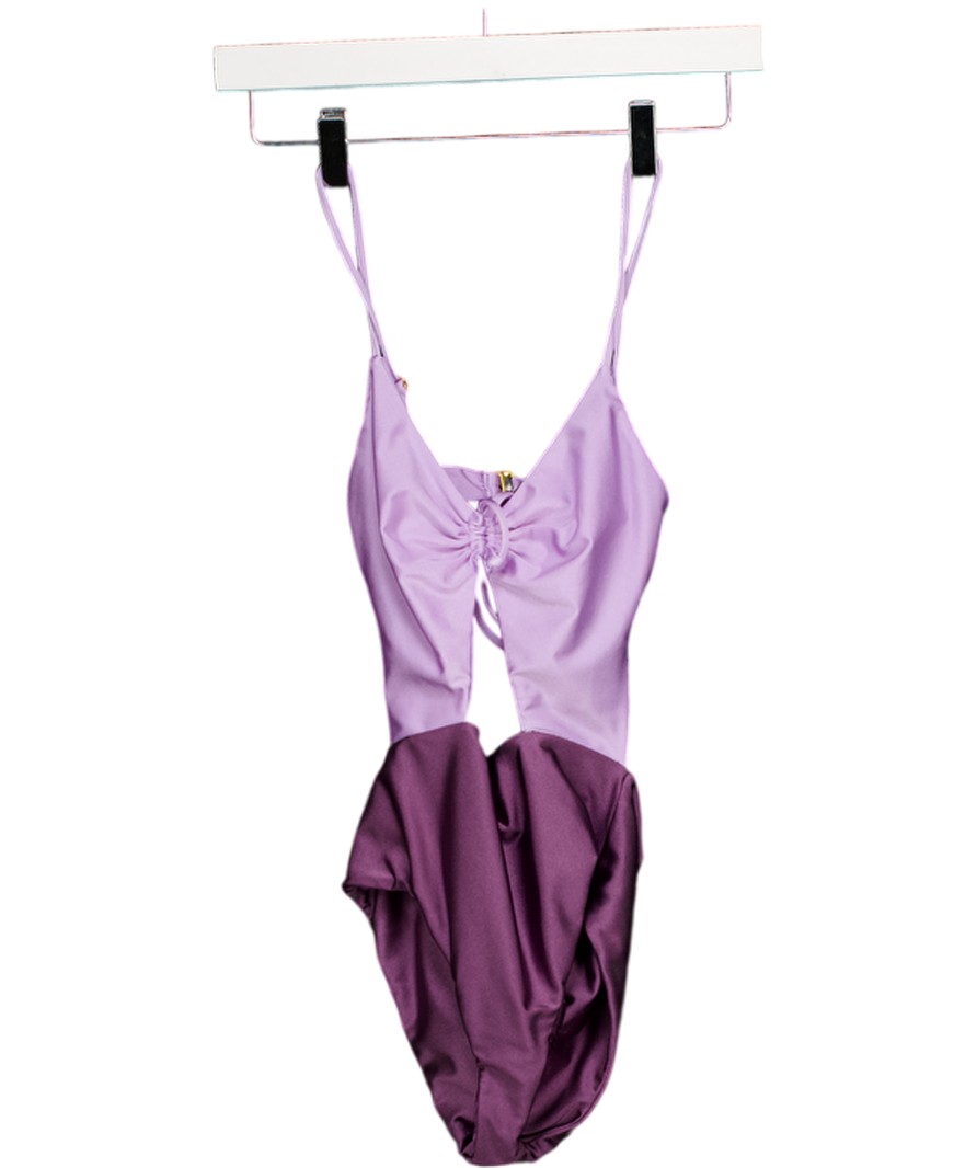 TULAROSA Purple Cut Out One Piece Swimsuit UK XS