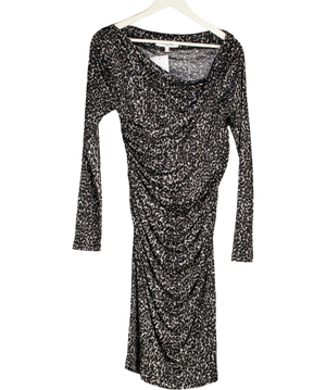 LK Bennett Grey Leopard Print Jersey Dress UK 12