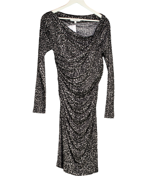 LK Bennett Grey Leopard Print Jersey Dress UK 12