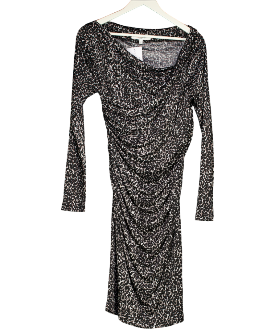 LK Bennett Grey Leopard Print Jersey Dress UK 12