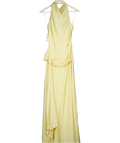 FOREVER NEW Halter Neck Drape Waist Maxi Dress In Yellow UK 8