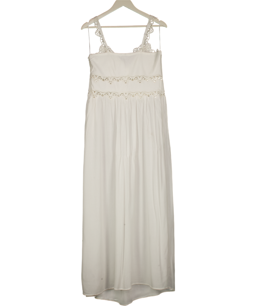 M&S Soft White Tie Front Maxi Beach Dress UK 12