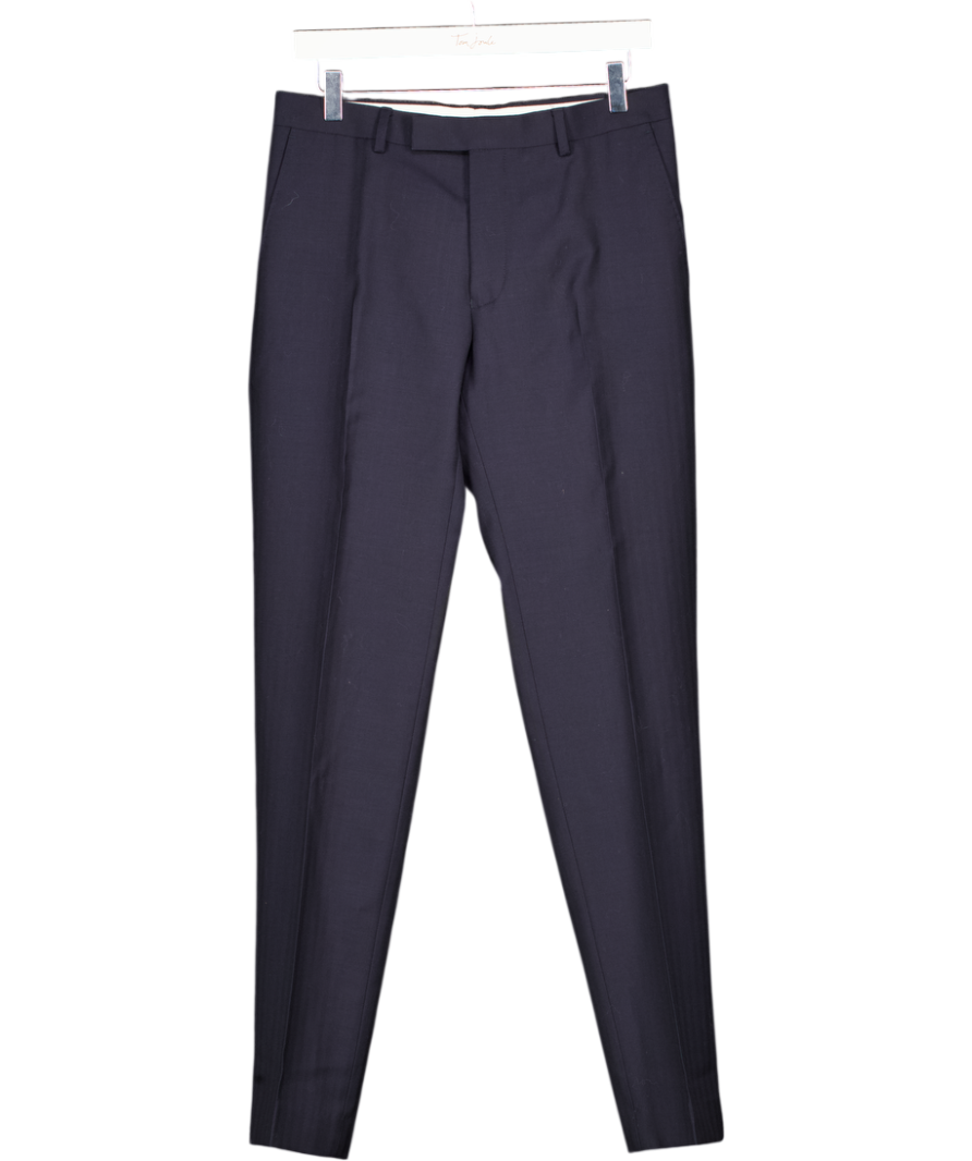 M&S Sartorial Navy Blue  Slim Fit Pure Wool Suit Trousers W30