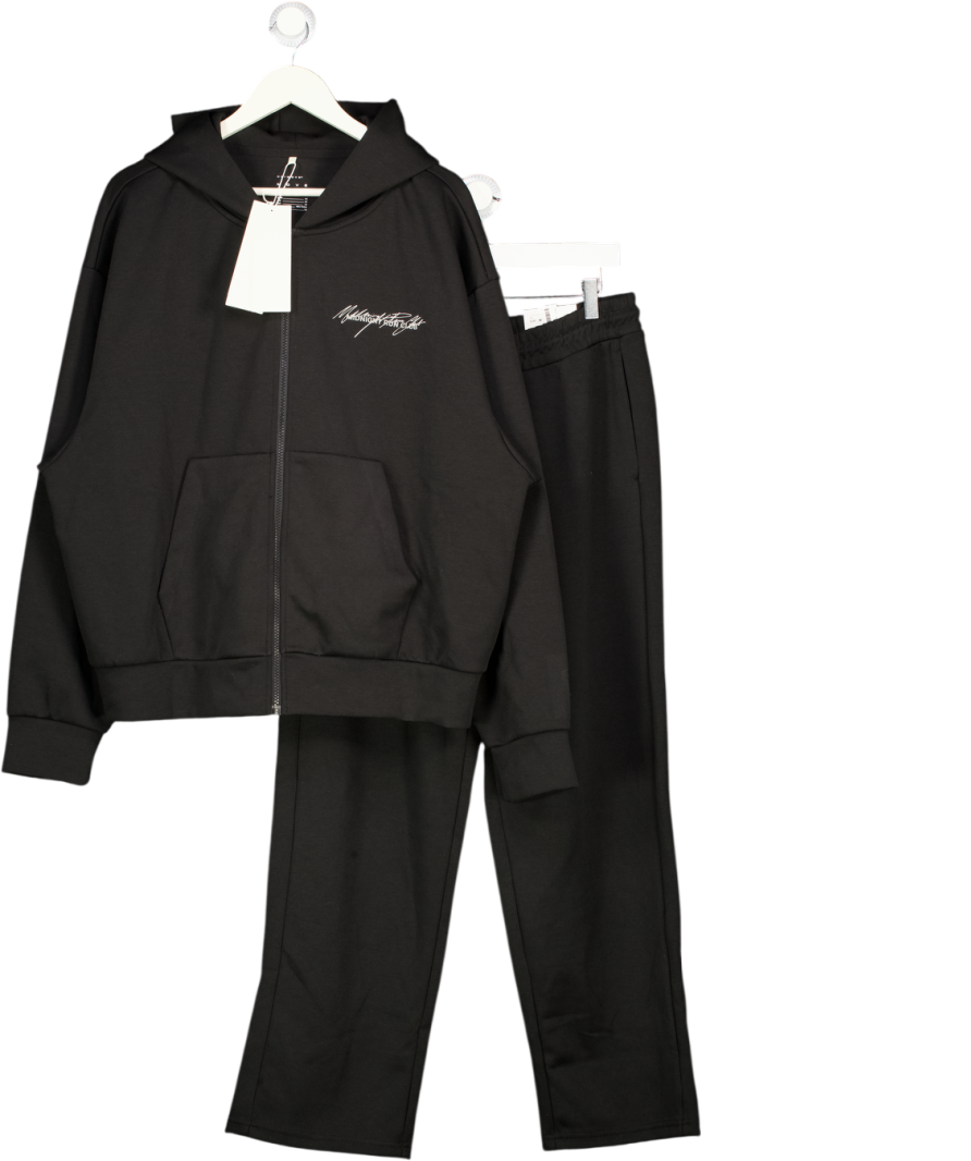H&M MOVE Black 2-piece Oversized Fit Zip-through Hoodie And Straight Leg Joggers With Drymove UK M