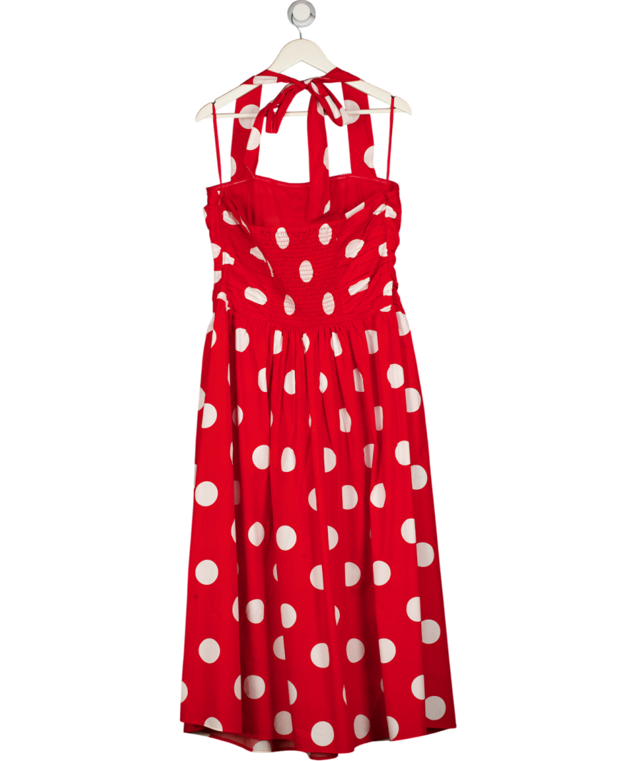 Nobody's Child Red Polka Dot Halterneck Lilah Midi Dress UK 16