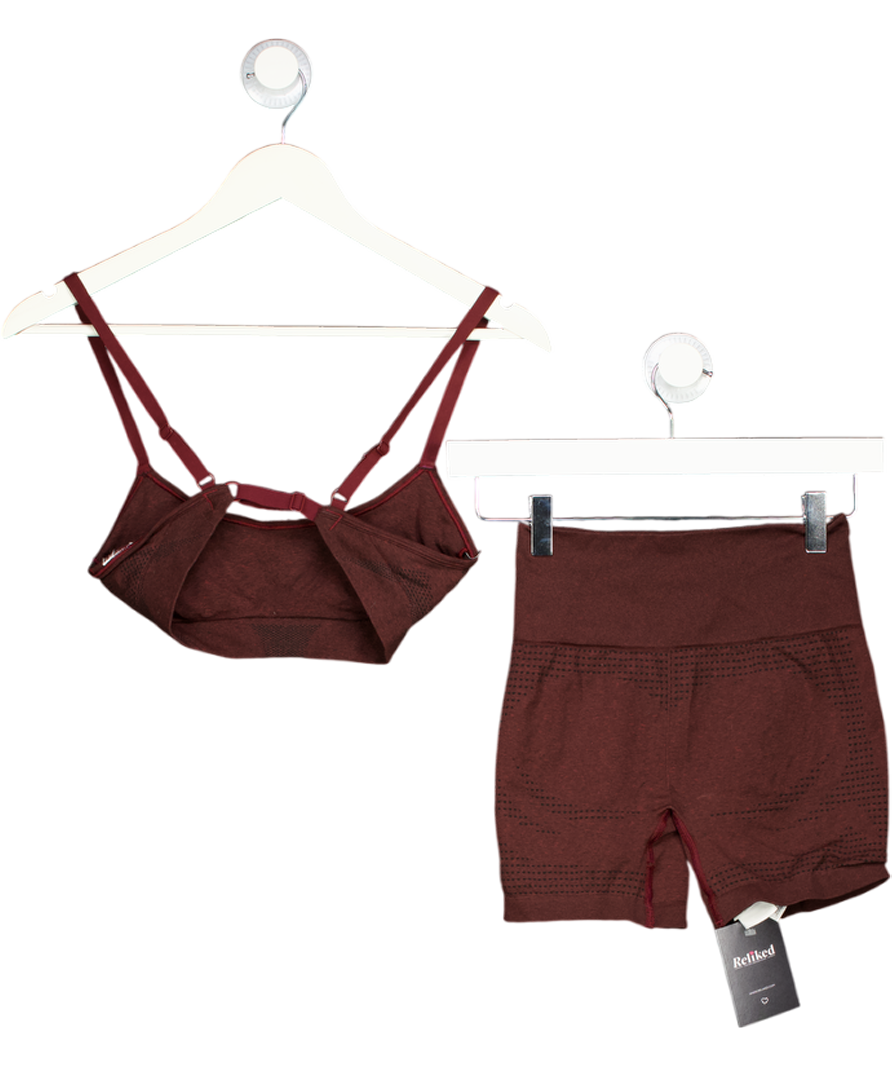 gymshark Red Adapt Fleck X Whitney Seamless Shorts And Top UK XS