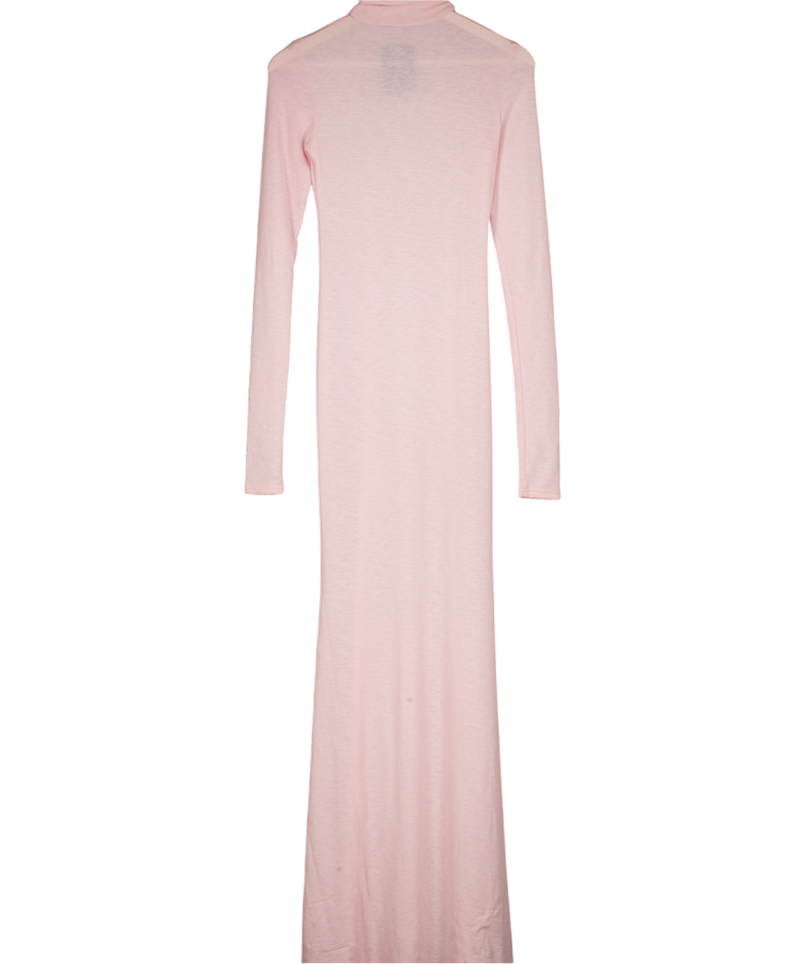 Noughts & Kisses Pink Gisele Fine Knit Maxi Dress UK S