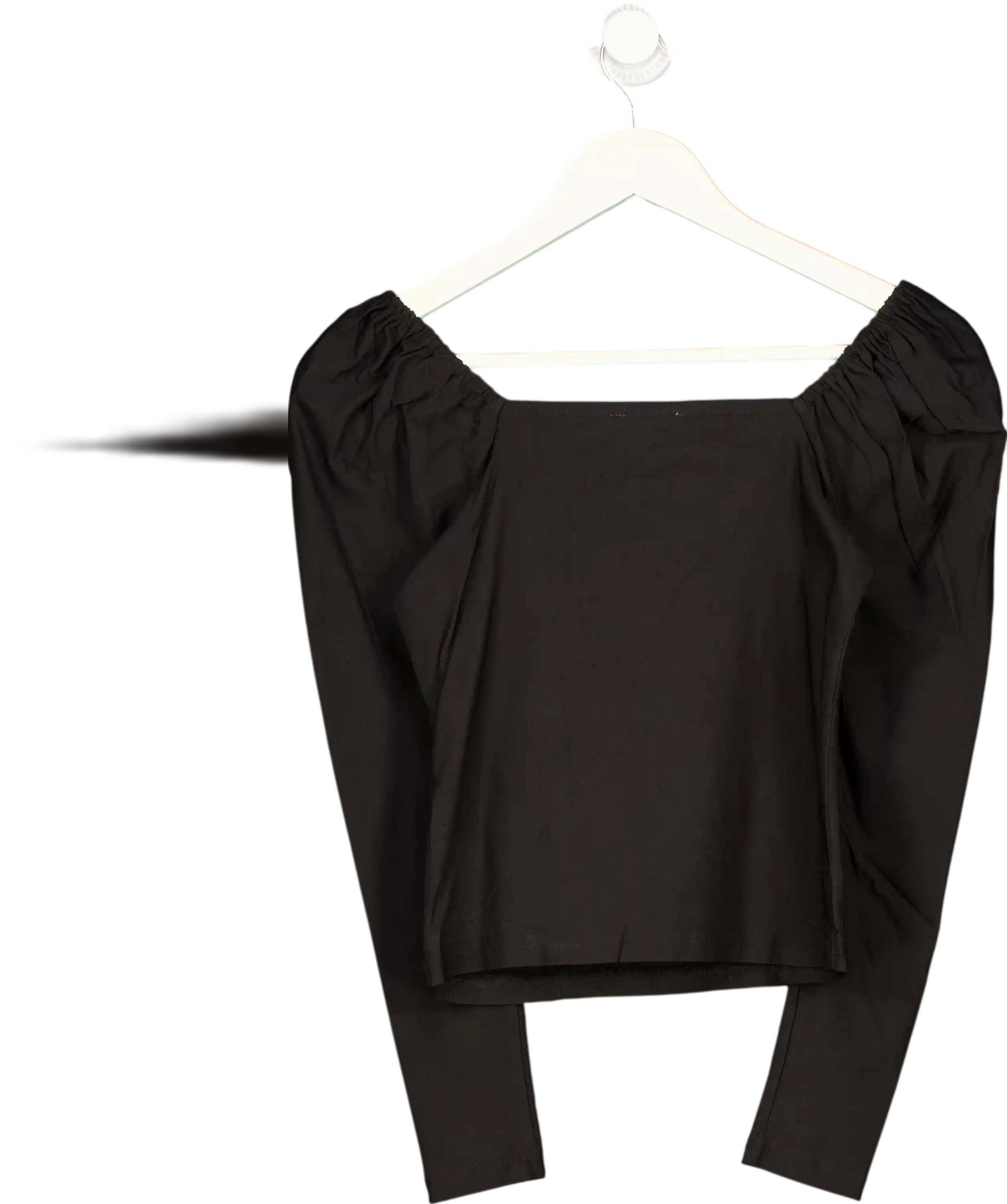 SILKS AND STARS Black Puff Sleeve Top UK S