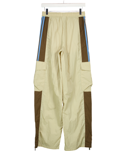 ADIDAS Beige / Blue Original Three Stripe Track Pants UK S