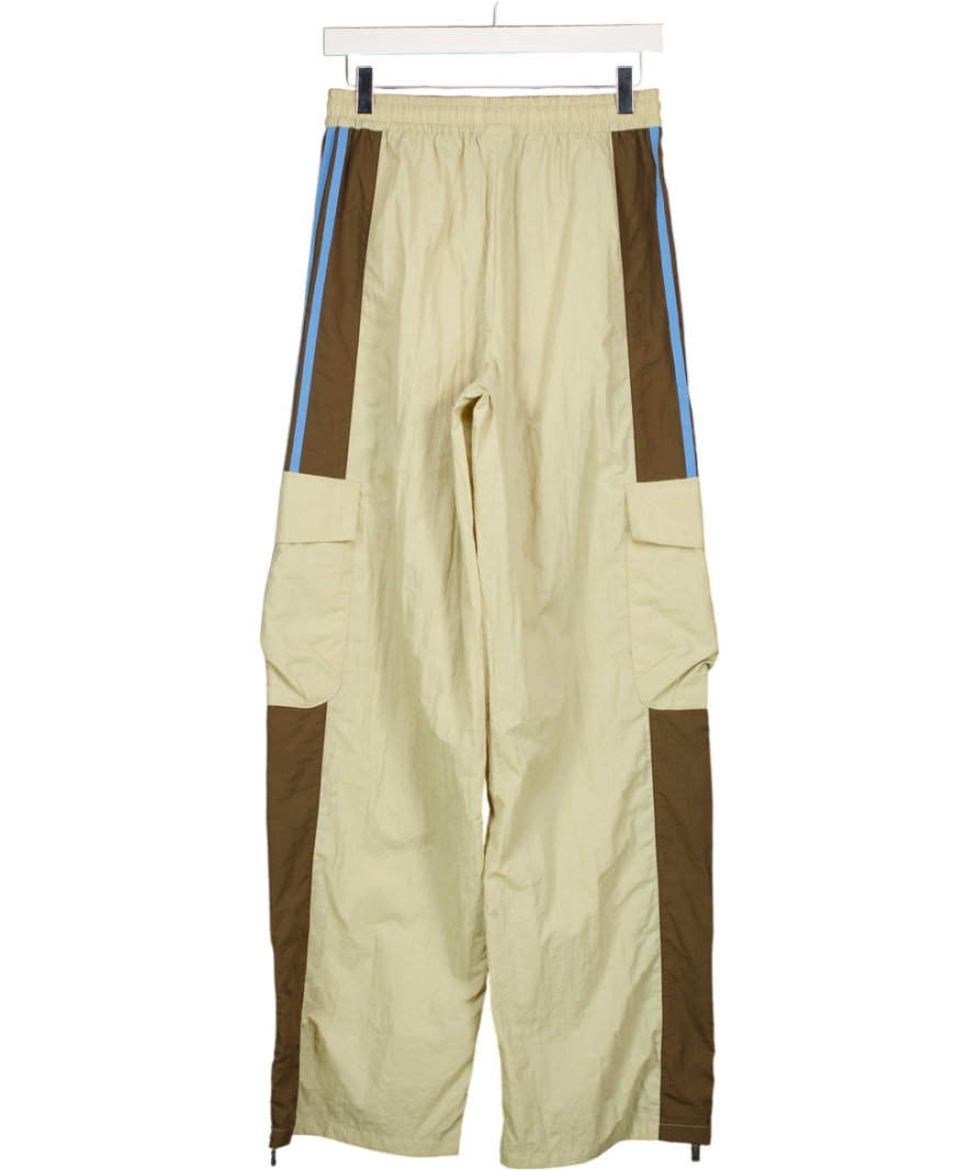 ADIDAS Beige / Blue Original Three Stripe Track Pants UK S