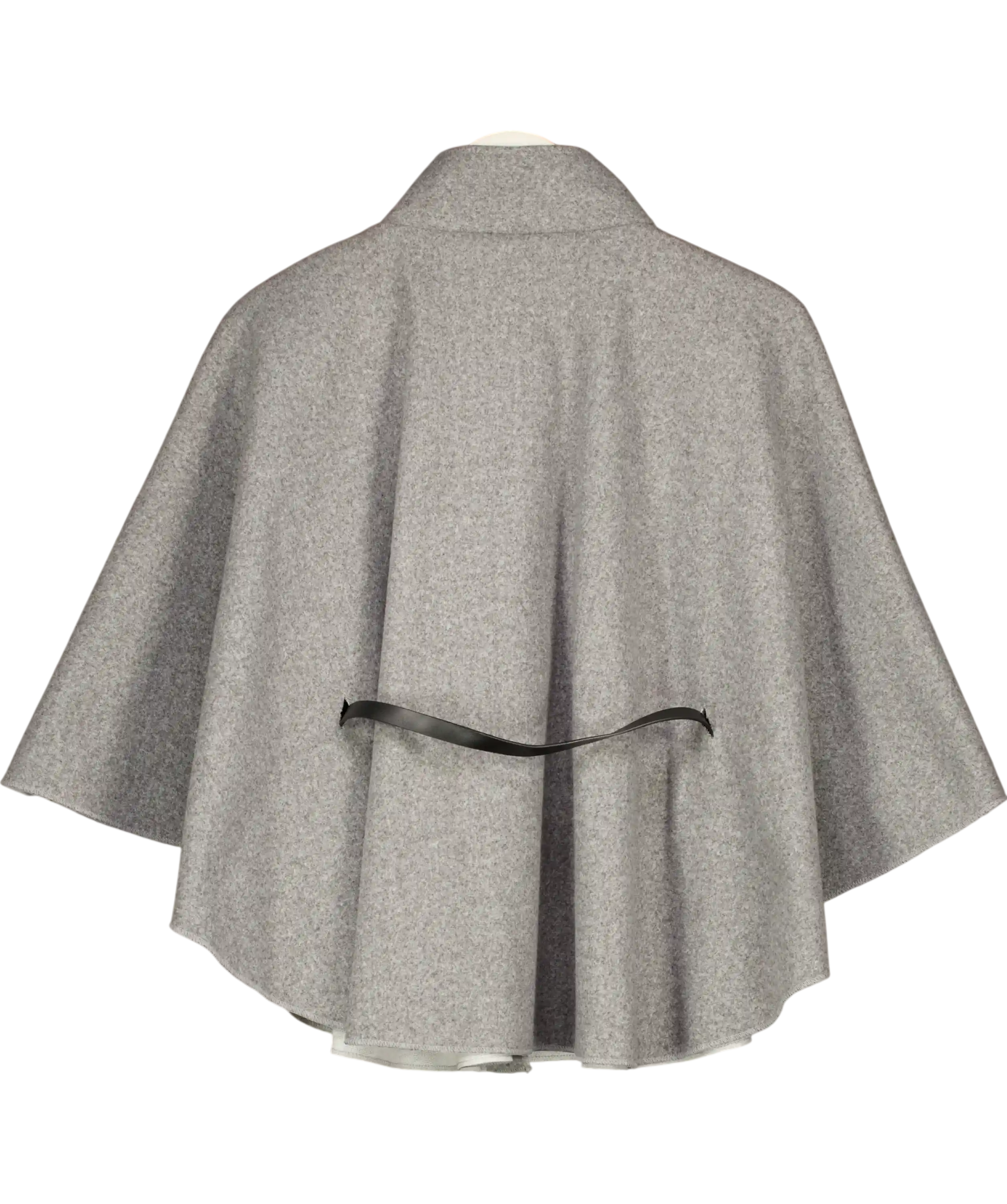 New Collection Grey Women's High Neck Belted Cape Jacket UK S