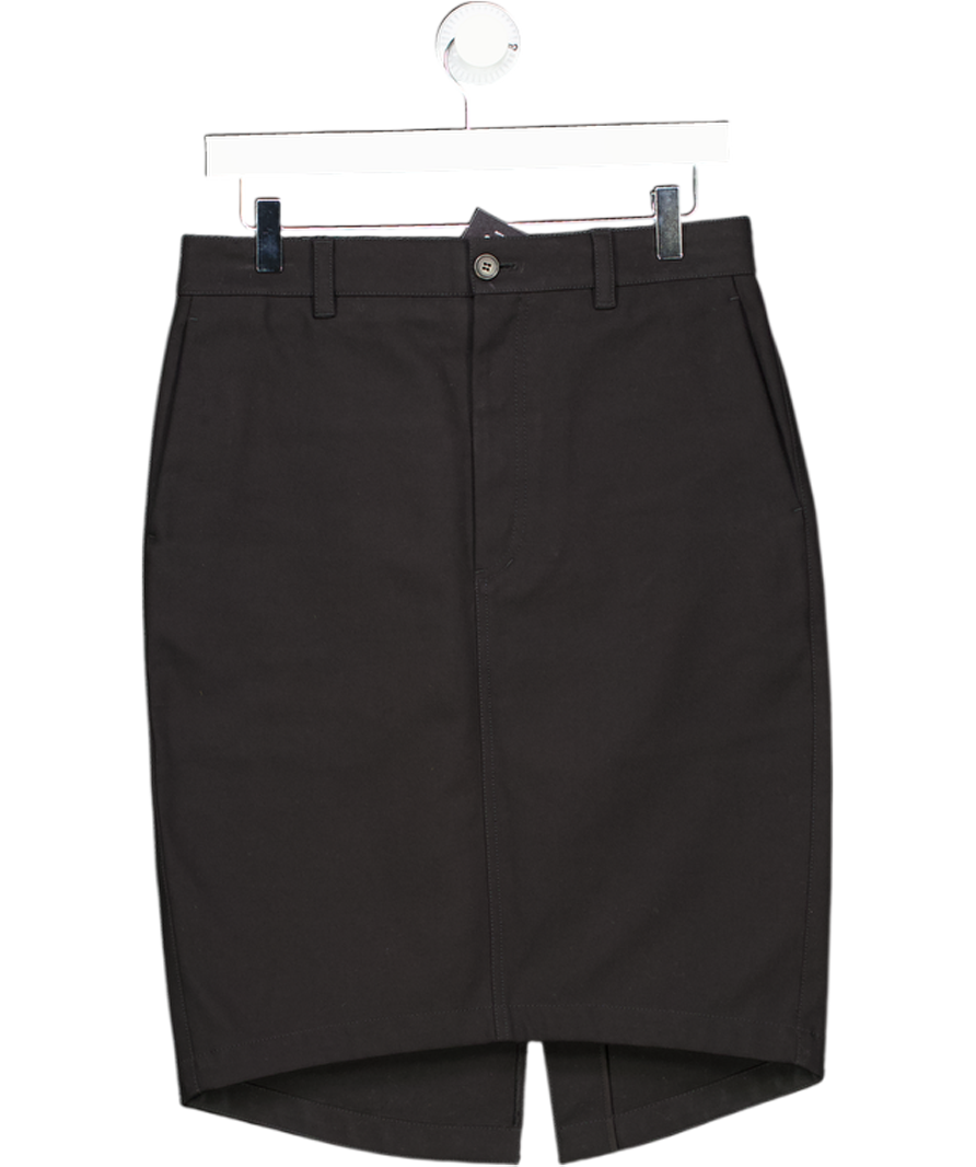 Wardrobe NYC Black Cotton Dipped Hem Pencil Skirt UK S