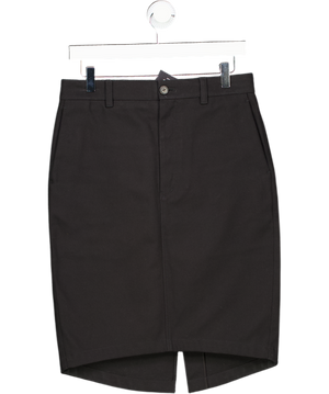 Wardrobe NYC Black Cotton Dipped Hem Pencil Skirt UK S