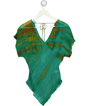 Jasper Conran London Chiffon Orange And Green Tie Dye Top UK 14