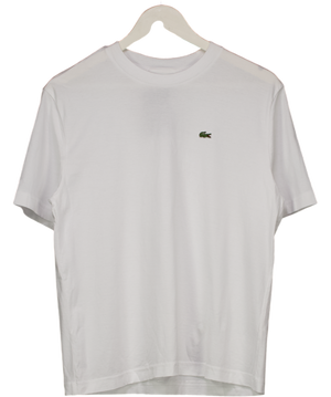 Lacoste White Loose Fit Heavy Jersey T-shirt UK 10