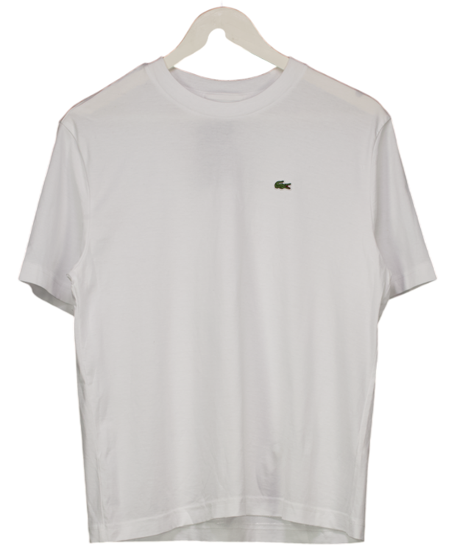 Lacoste White Loose Fit Heavy Jersey T-shirt UK 10