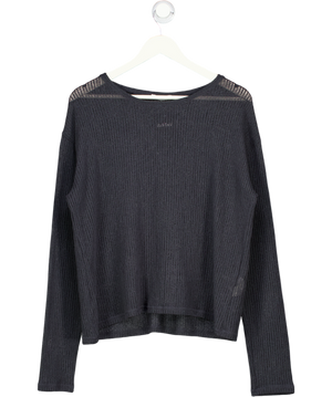 ZARA Grey Textured Open Knit Sweatshirt UK S