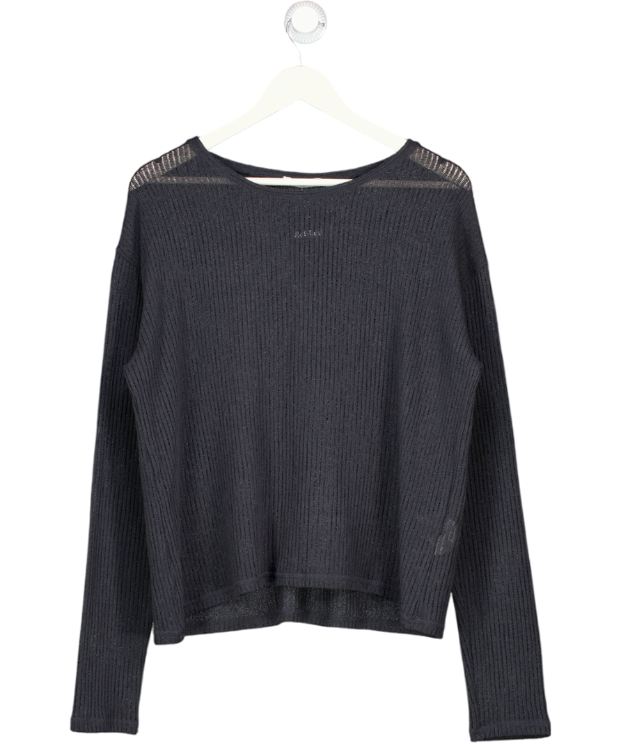 ZARA Grey Textured Open Knit Sweatshirt UK S