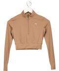 naked Brown Zip-up Long Sleeve Top UK XS