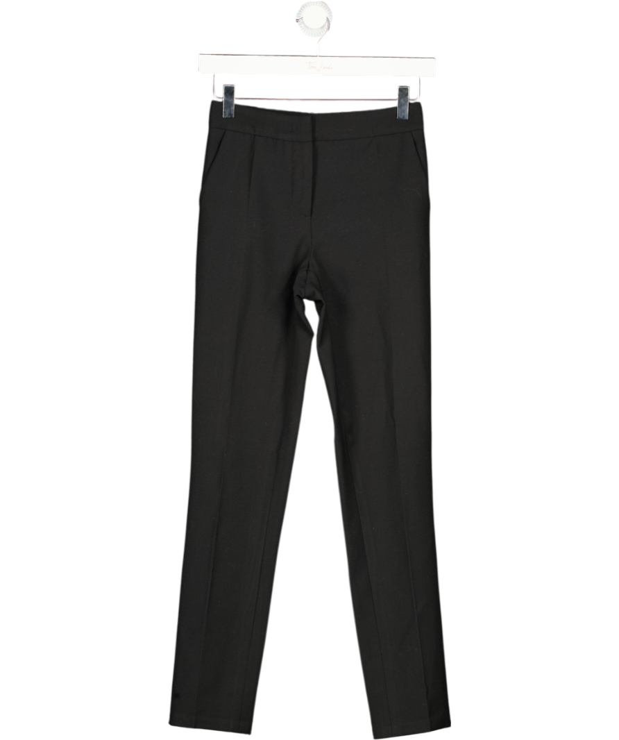 REISS Black Wool Blend Paris Tapered Tailored Trousers UK 4