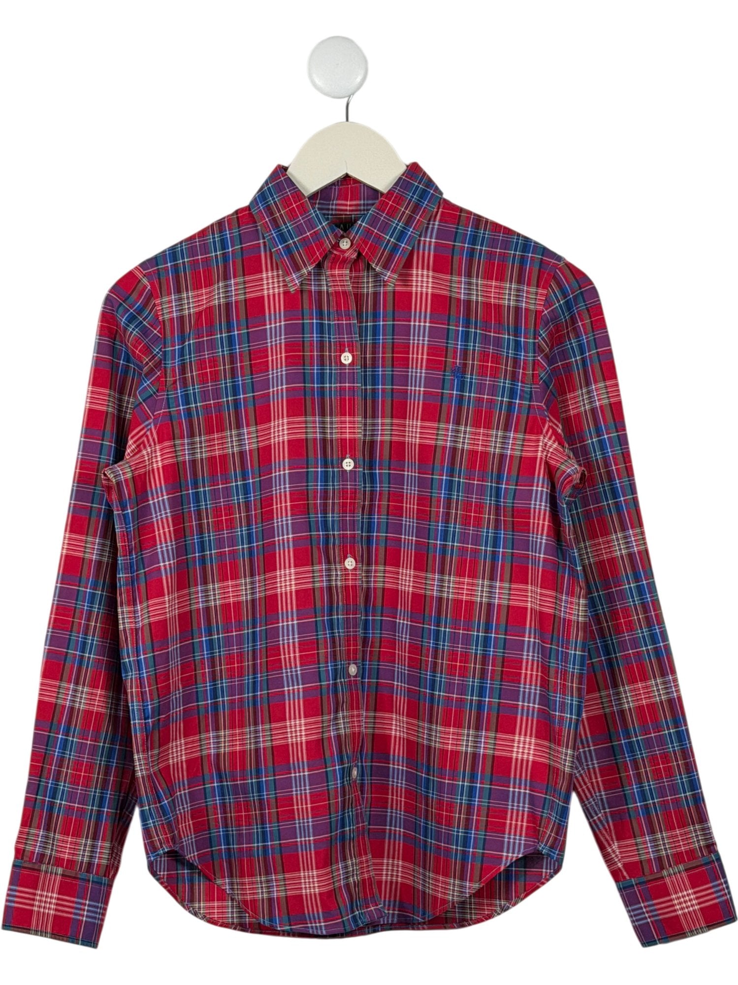 LAUREN RALPH LAUREN Red Plaid Non-Iron Shirt UK XS