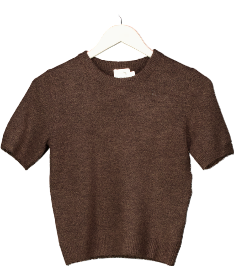 H&M Chocolate Brown Fine Knit Jumper UK XS