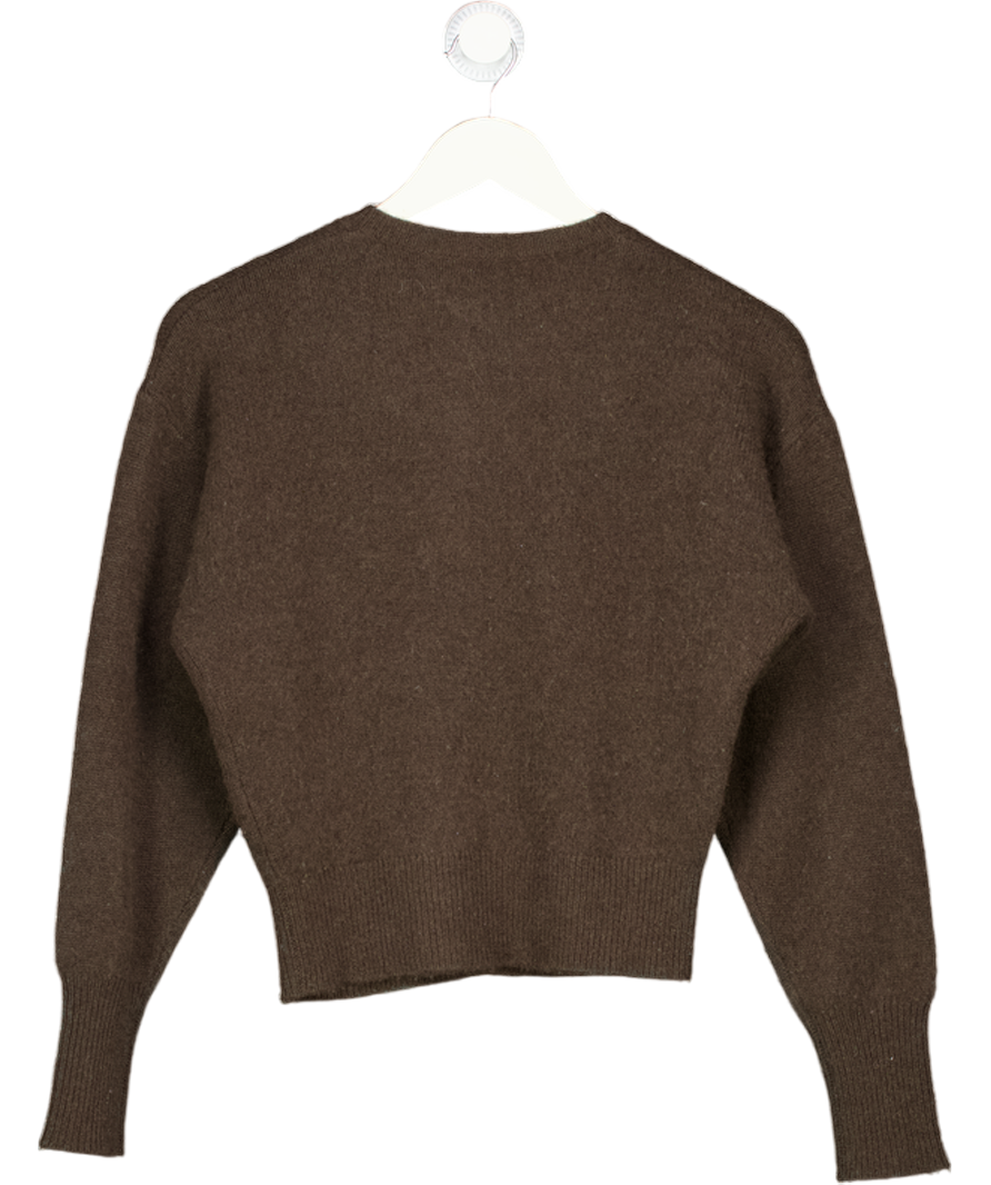 ALMADA LABEL Chocolate Brown 100% Cashmere Cardigan UK S