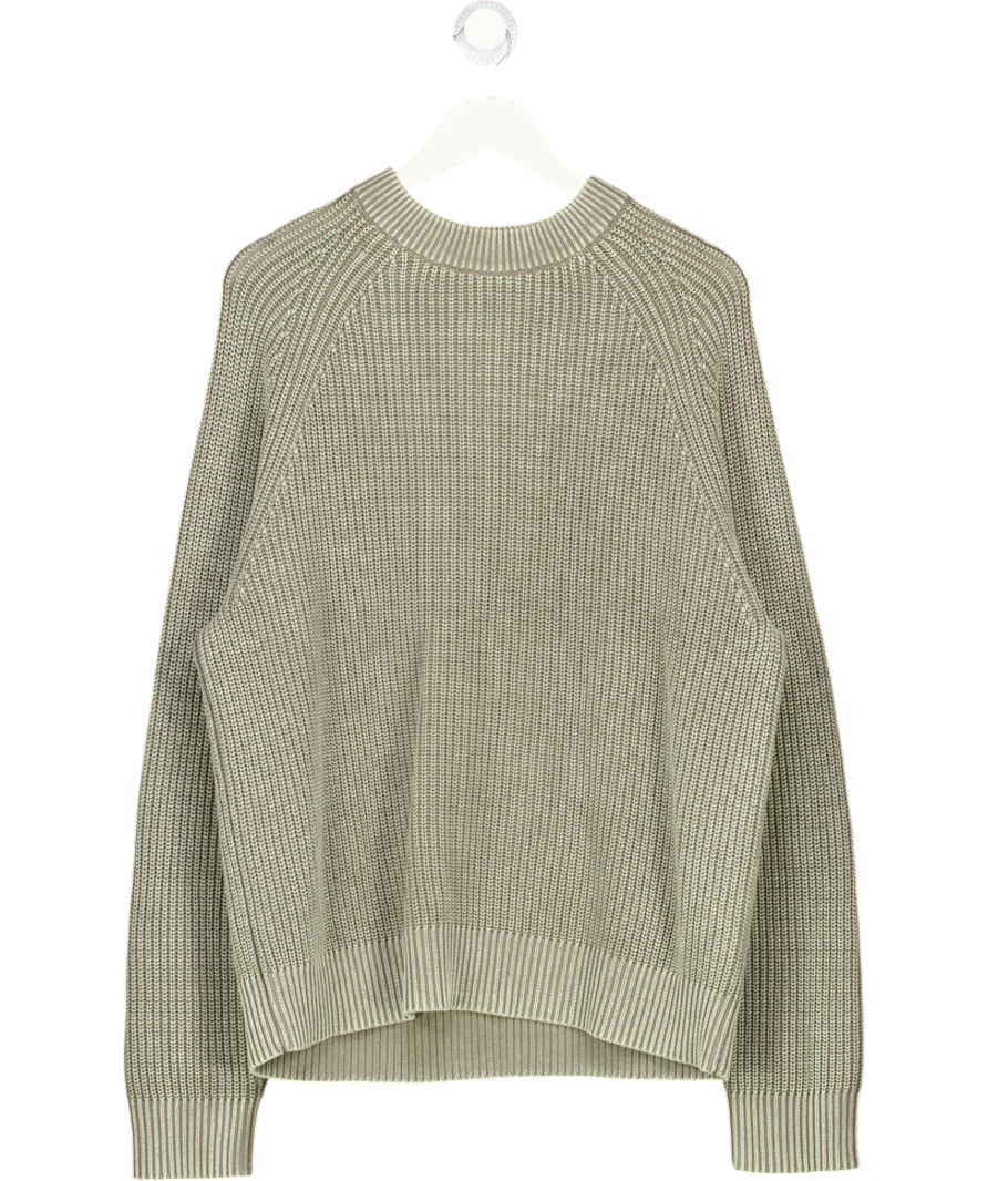 Weekday Green 100% Cotton Rib Knit Jumper UK M